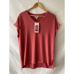 Orvis Top Womens Medium M New Orange Short Sleeve Knit NWT
